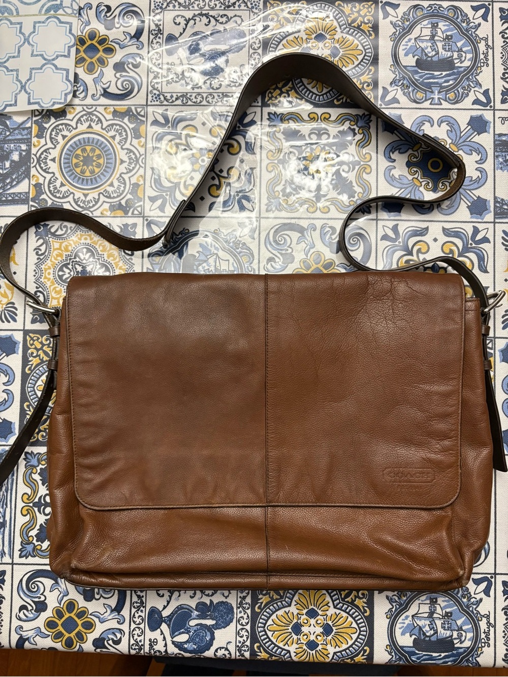 Coach leather messenger bag